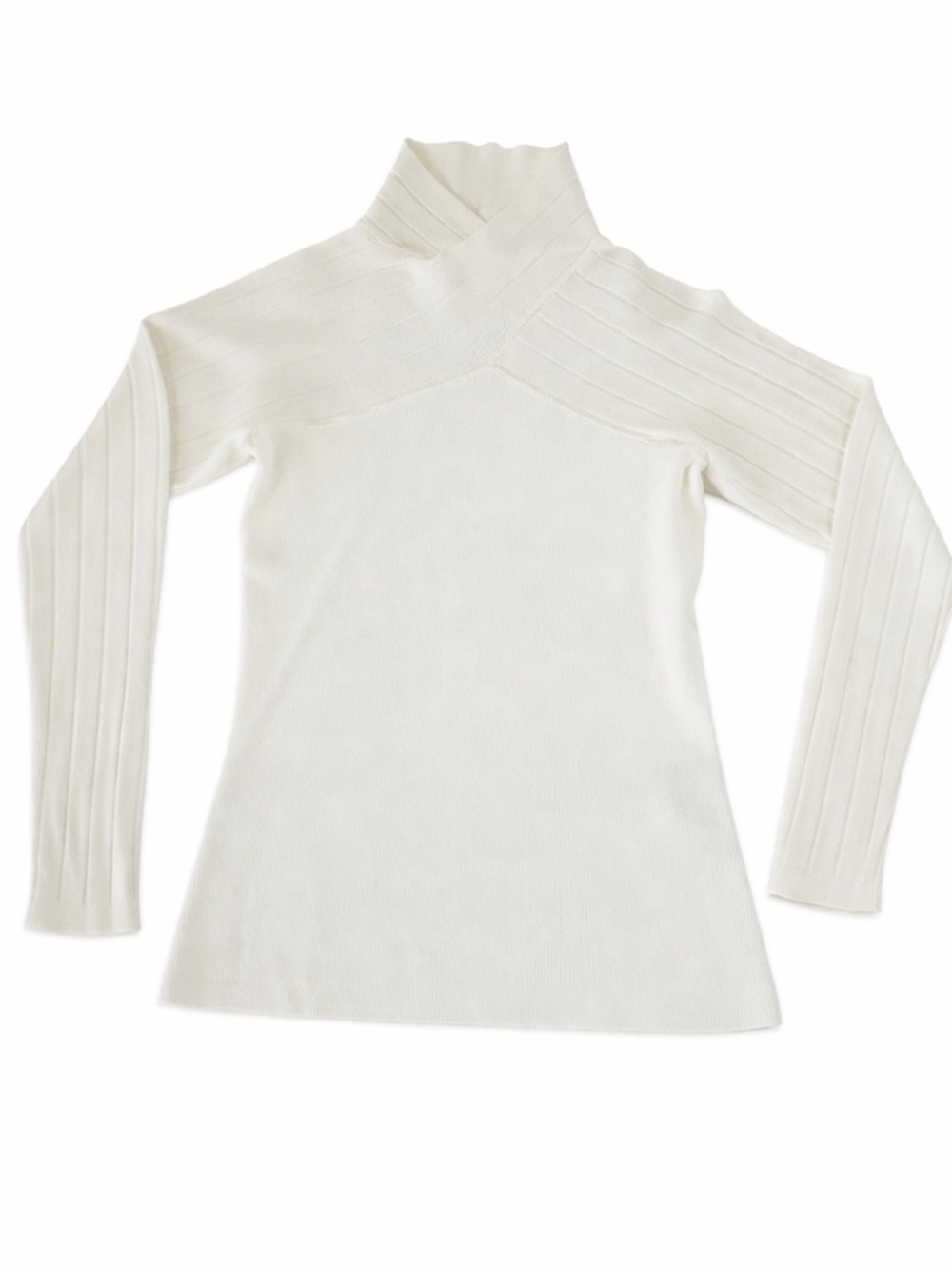 Vintage Tailor B Moss Cream Ribbed Sweater Small Minimalist Classic Soft Knit
